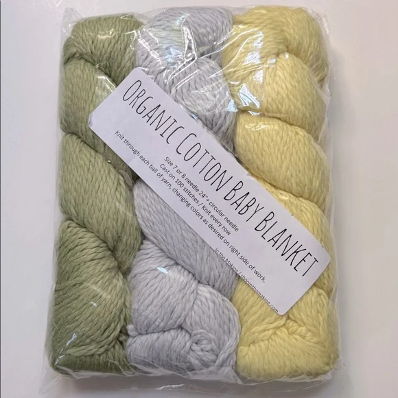 Organic Cotton Baby Blanket Knitting Project - Picture 1 of 7